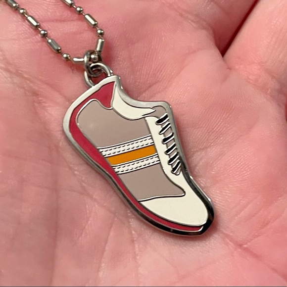 Coach Tan Enamel Sneaker Pendant .925 Sterling Silver Necklace - Picture 5 of 5